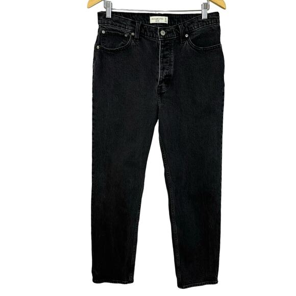 Abercrombie & Fitch Denim - Abercrombie and Fitch The Dad High Rise Wash Black Jeans Women's 29
